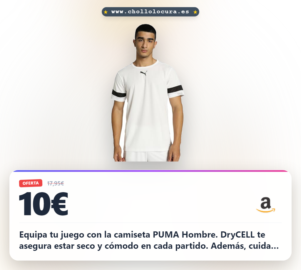 Aprovecha la camiseta PUMA Hombre de Fútbol DryCELL con material reciclado en oferta histórica