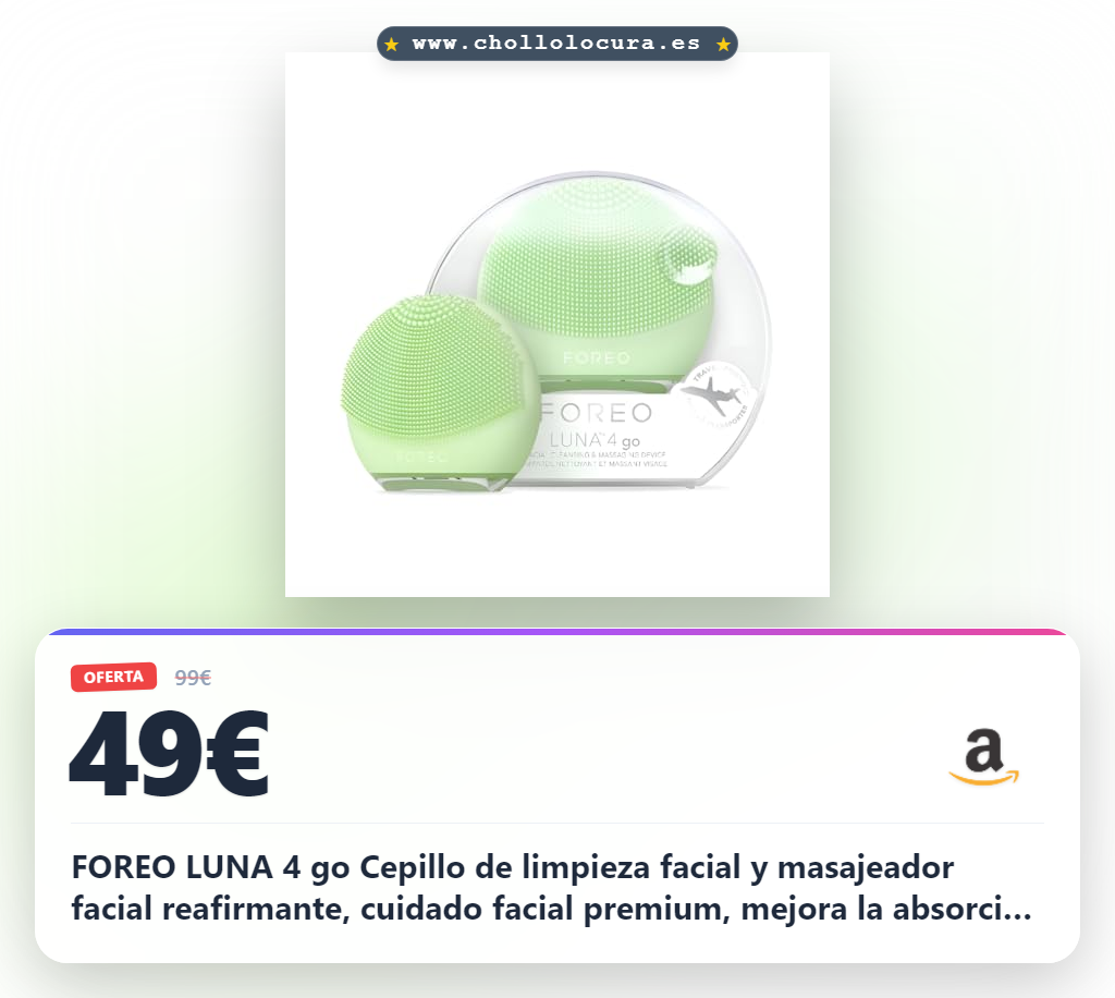 FOREO LUNA 4 go Cepillo de limpieza facial y masajeador facial reafirmante, cuidado facial premium, mejora la absorción de productos para el cuidado de la piel facial, herramientas simples para el