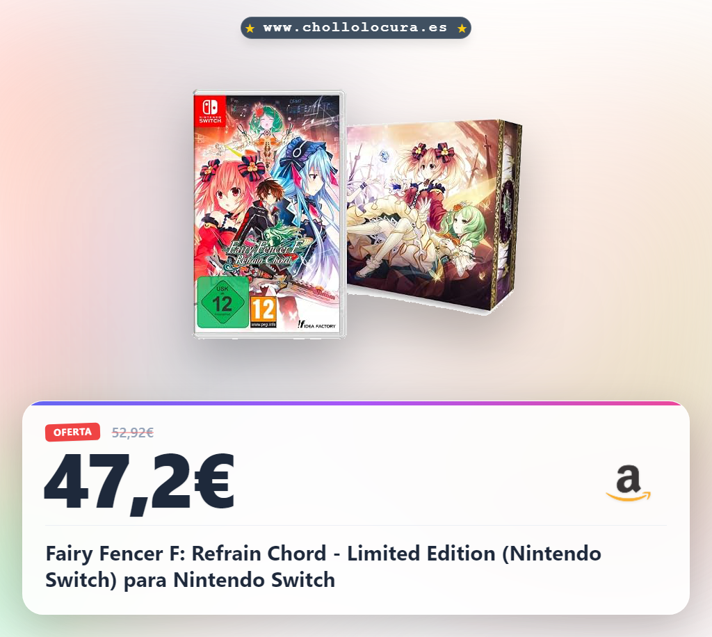 Aprovecha Fairy Fencer F: Refrain Chord Edición Limitada para Nintendo Switch a precio de chollo