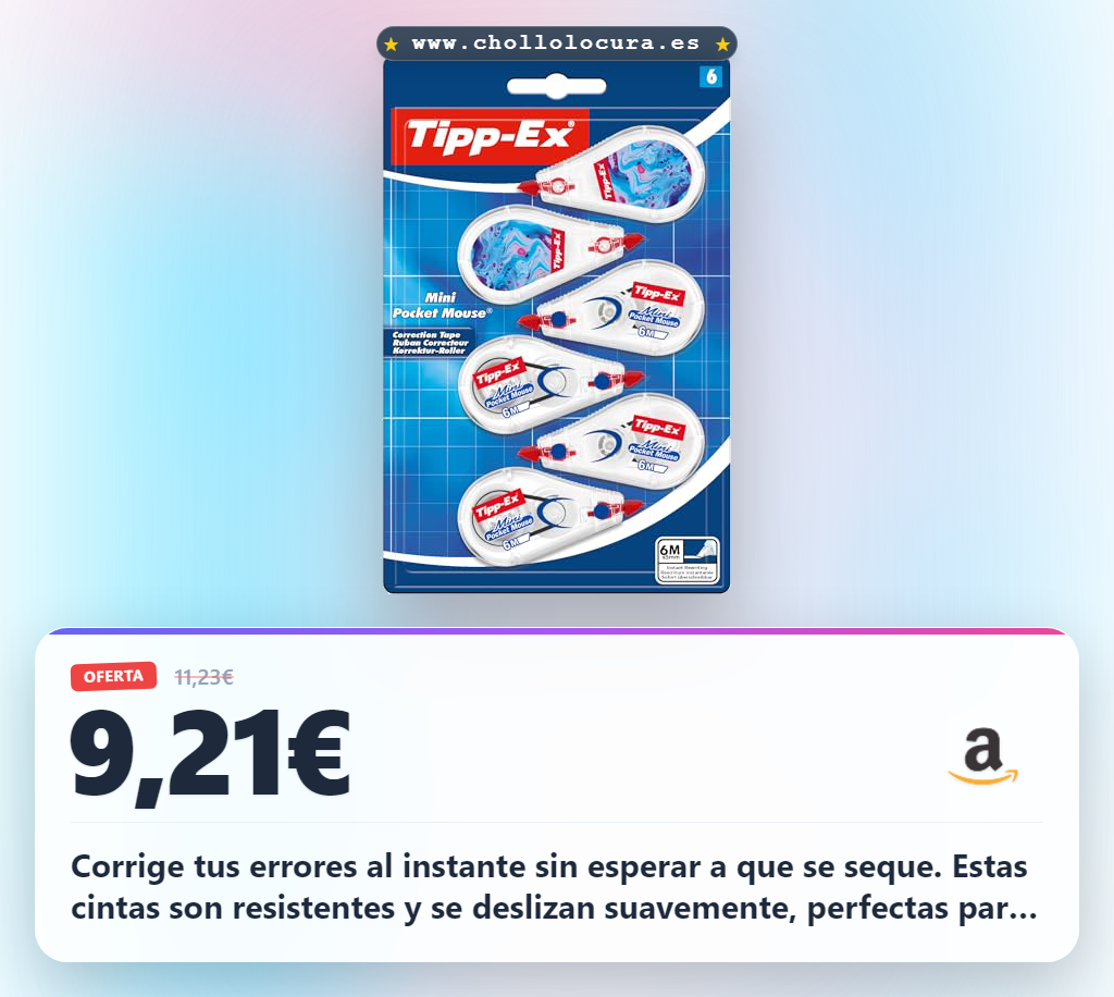 Corrige tus errores al instante sin esperar a que se seque. Estas cintas son resistentes y se deslizan suavemente, perfectas para usar con ambas manos. Llévalas siempre en tu bolsillo o mochila con tantos diseños que te encantan.