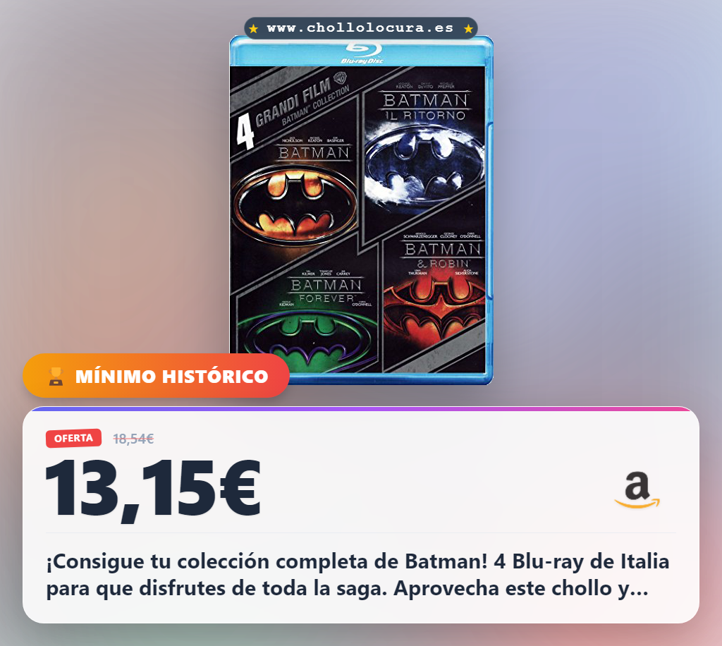 Consigue la colección completa de Batman en Blu-ray (4 discos) de Italia al mejor precio