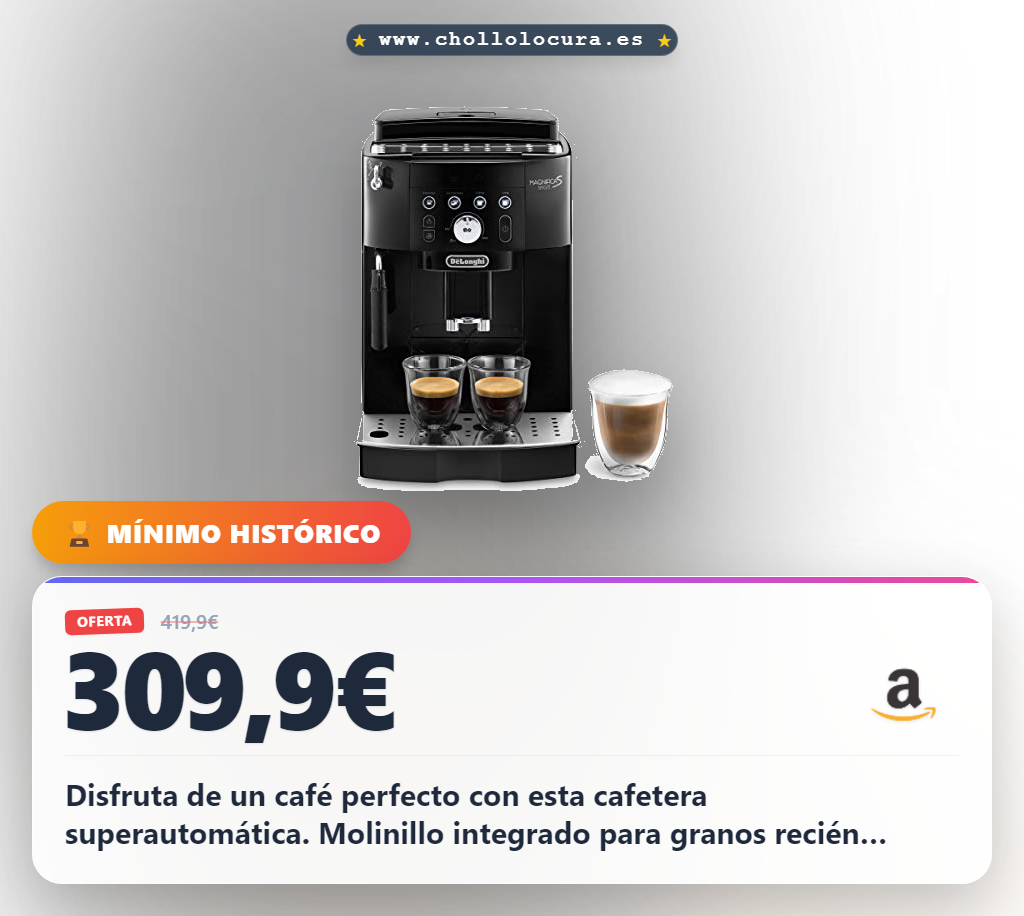 Aprovecha la cafetera Superautomática De'Longhi Magnifica S con molinillo integrado y sistema One-Touch en oferta