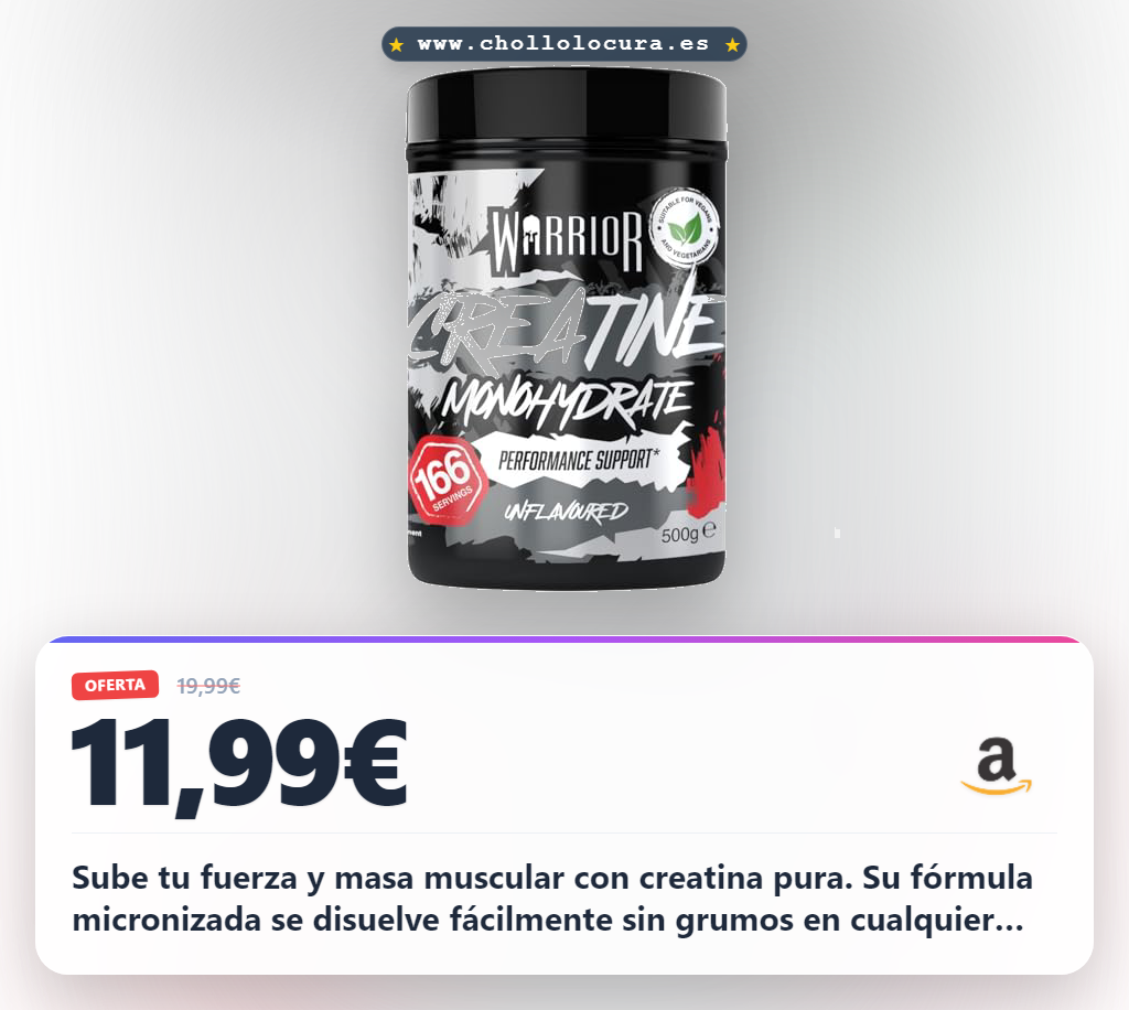 Aprovecha la creatina monohidrato pura vegana para fuerza y masa muscular. Micronizada y sin sabor al mejor precio.