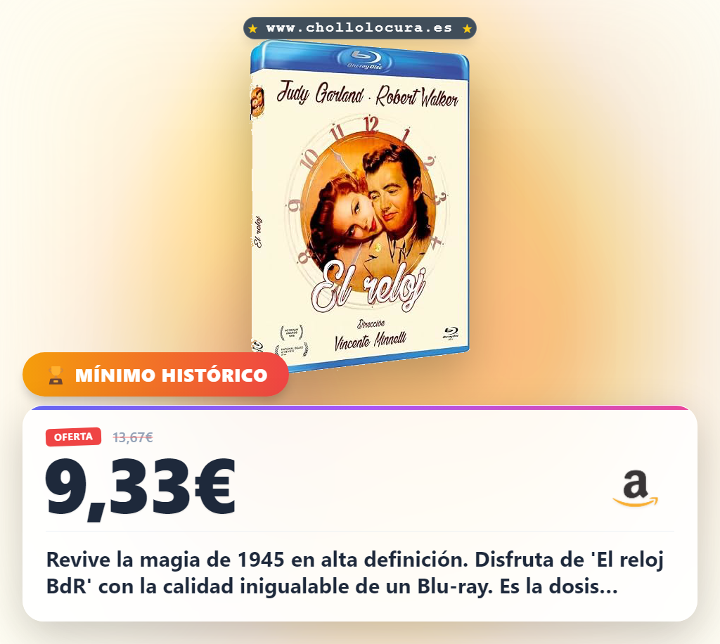 Consigue el clásico de 1945 El reloj BdR en alta definición a precio de chollo y revívelos hoy mismo.