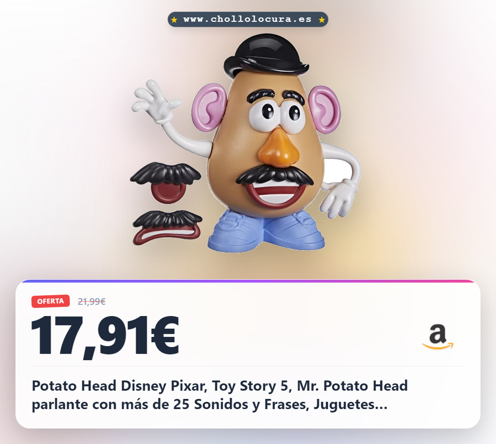 Potato Head Disney Pixar, Toy Story 5, Mr. Potato Head parlante con más de 25 Sonidos y Frases, Juguetes preescolares, A Partir de 2 años - Versión en inglés