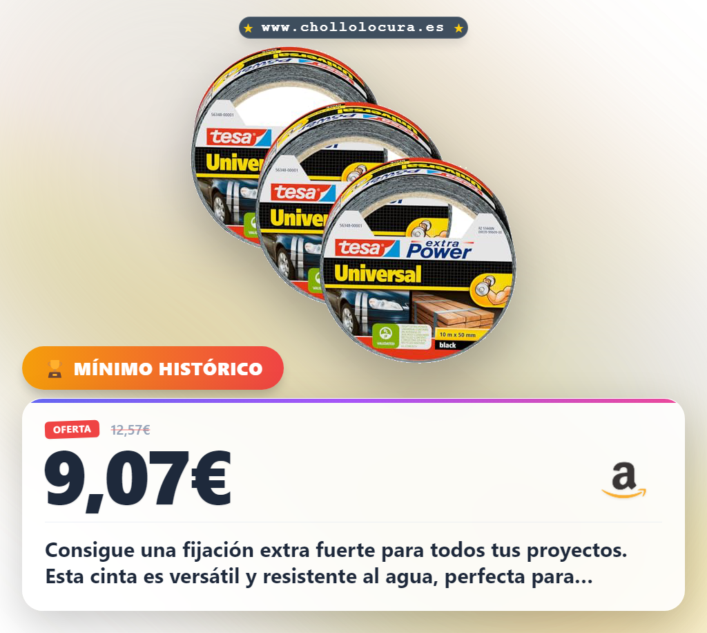 Consigue cinta adhesiva universal Extra Power Tesa para reparaciones y sellado multiusos al mejor precio