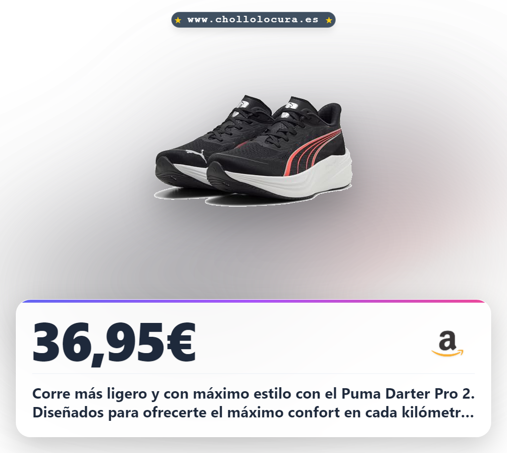 Encuentra el Puma Darter Pro 2 Tenis para Correr Unisex Negro-Rojo y Blanco al mejor precio del momento