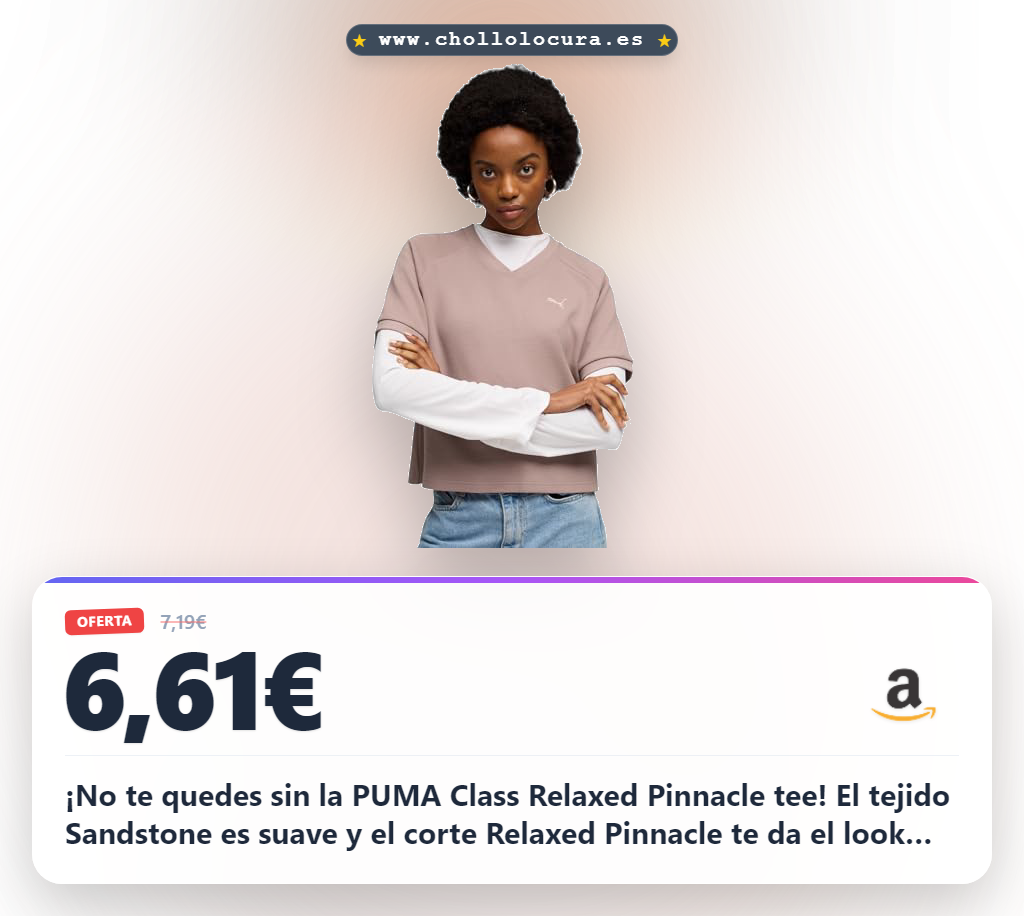 Adquiere la PUMA Class Relaxed Pinnacle tee Sandstone para un estilo urbano y comodidad total en oferta
