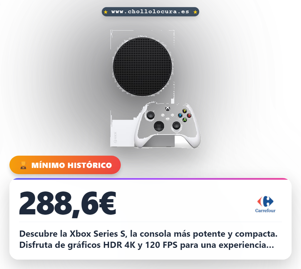 Consigue la Xbox Series S con Raytracing y Game Pass en oferta histórica al mejor precio