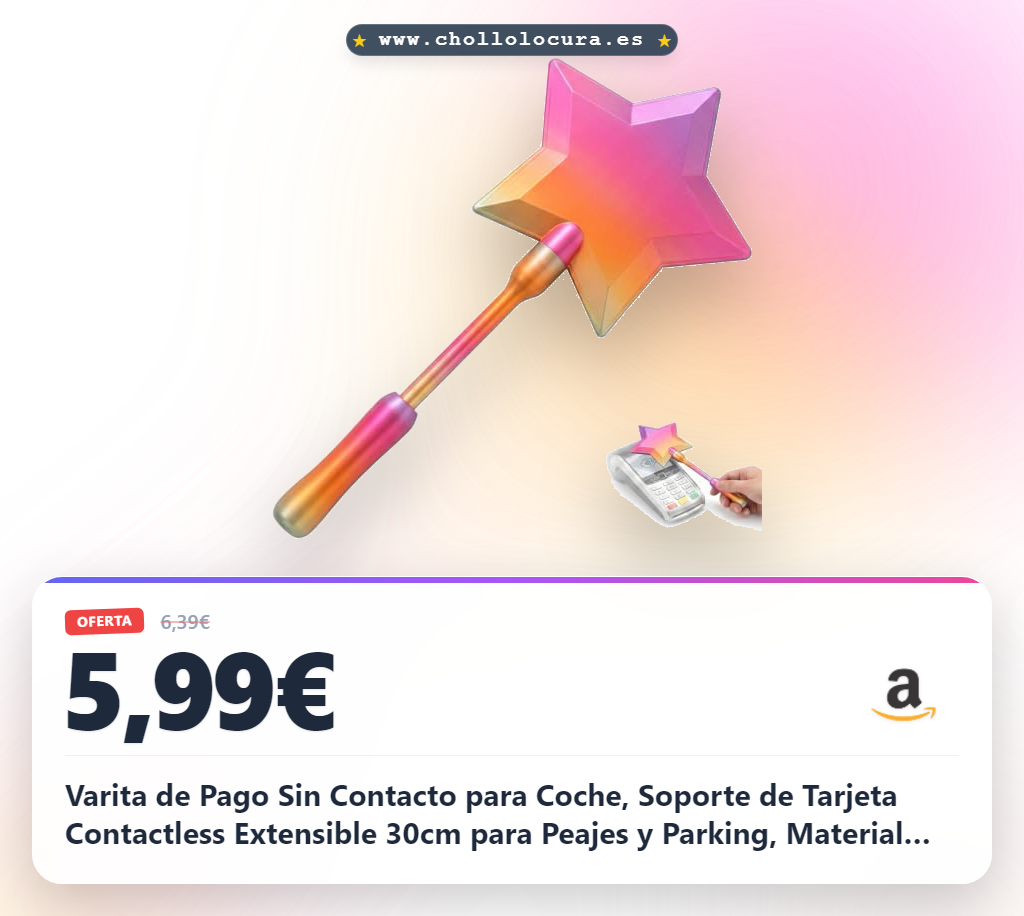 Varita de Pago Sin Contacto para Coche, Soporte de Tarjeta Contactless Extensible 30cm para Peajes y Parking, Material ABS Resistente, Diseño Arcoíris (1 Pieza)