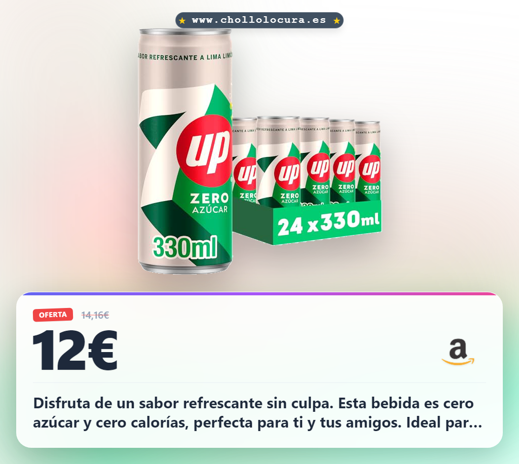 Aprovecha el 7 UP Zero sin culpa: disfruta de refresco clásico sin azúcar ni calorías en oferta histórica