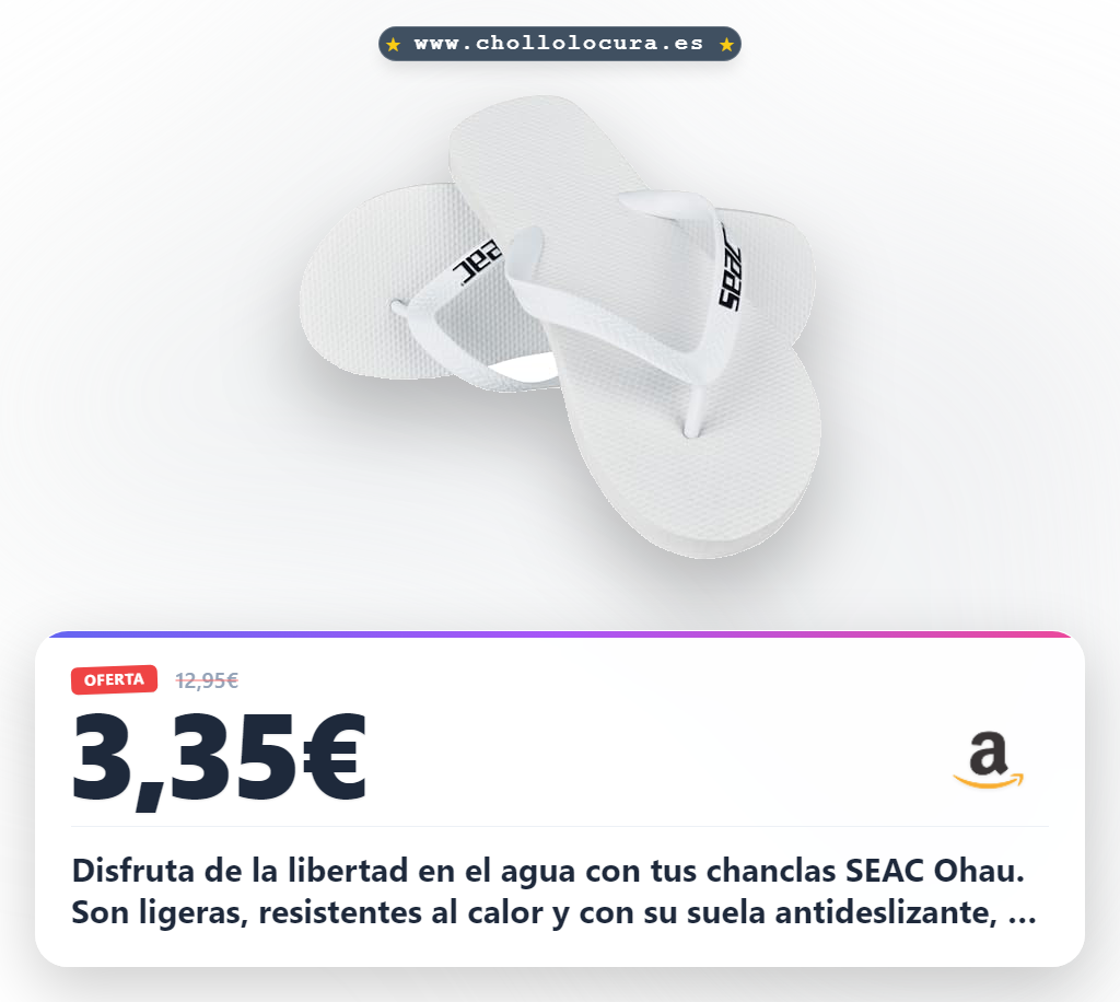 Llévate las chanclas de goma SEAC Ohau para mar, piscina y playa al mejor precio en oferta histórica