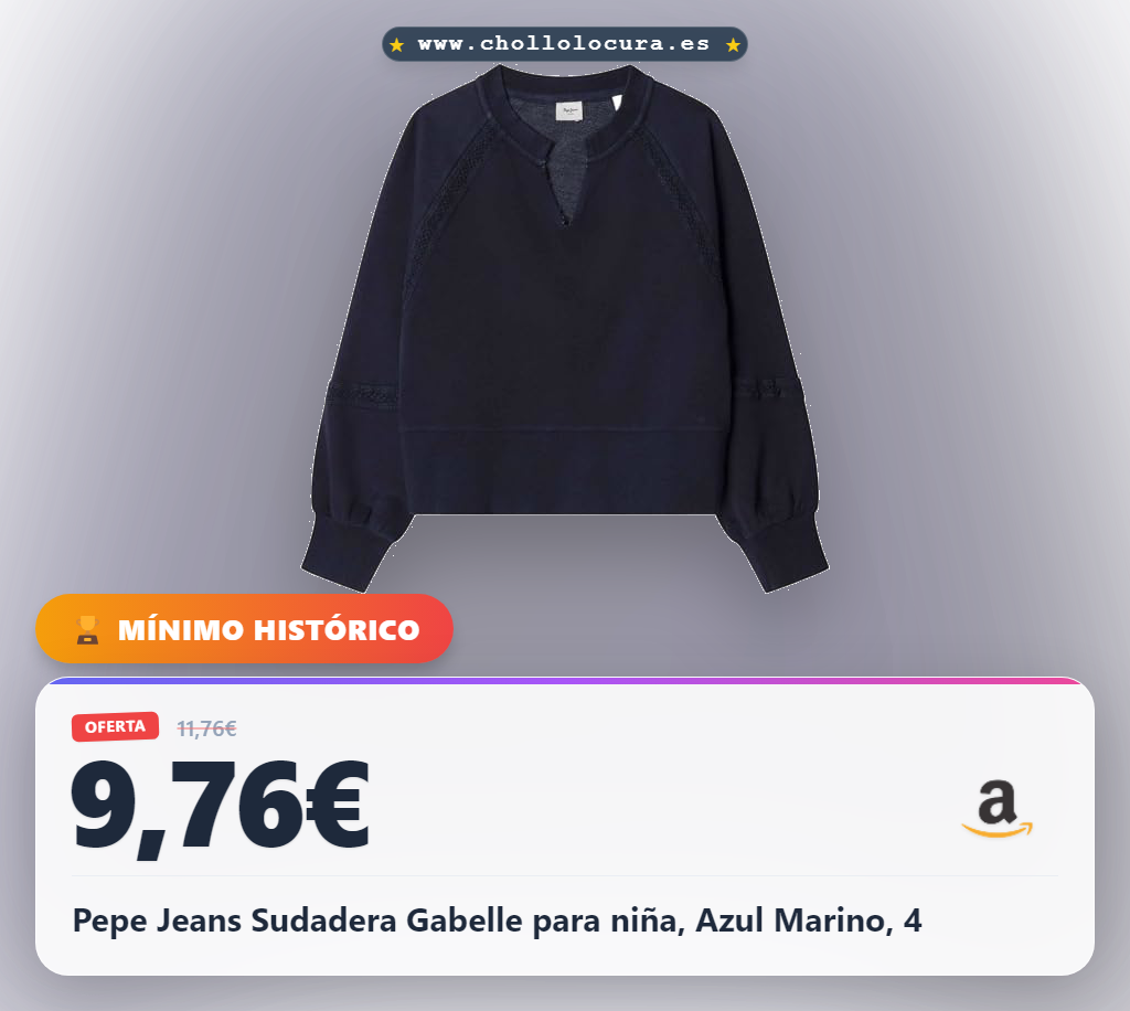 Pepe Jeans Sudadera Gabelle para niña, Azul Marino, 4