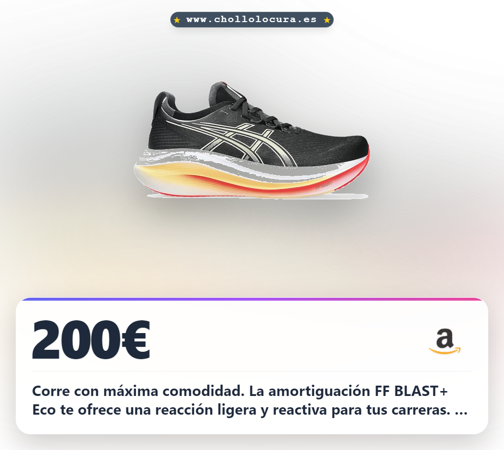 Aprovecha las Asics Gel-Nimbus 27. Amortiguación FF BLAST+ Eco y máxima comodidad para triatlón al mejor precio