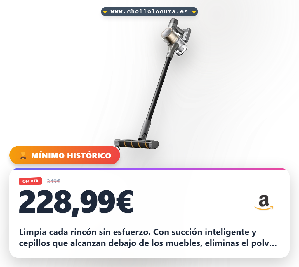 Consigue el aspirador sin cable DREAME R30 con succión 190 AW y cepillo antienredos en oferta histórica