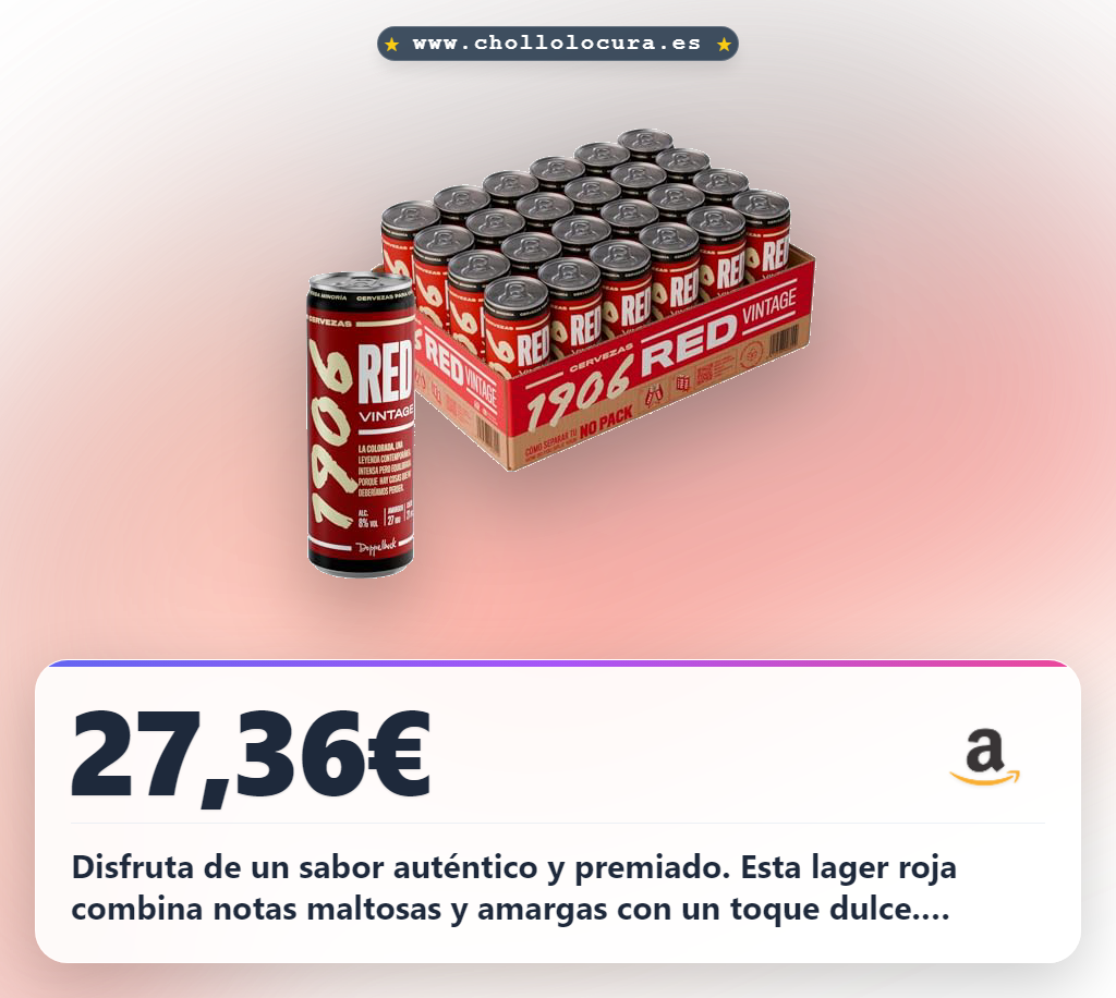 Aprovecha el Pack Cerveza Premium 1906 Red Vintage con sabor auténtico y calidad premiada al mejor precio