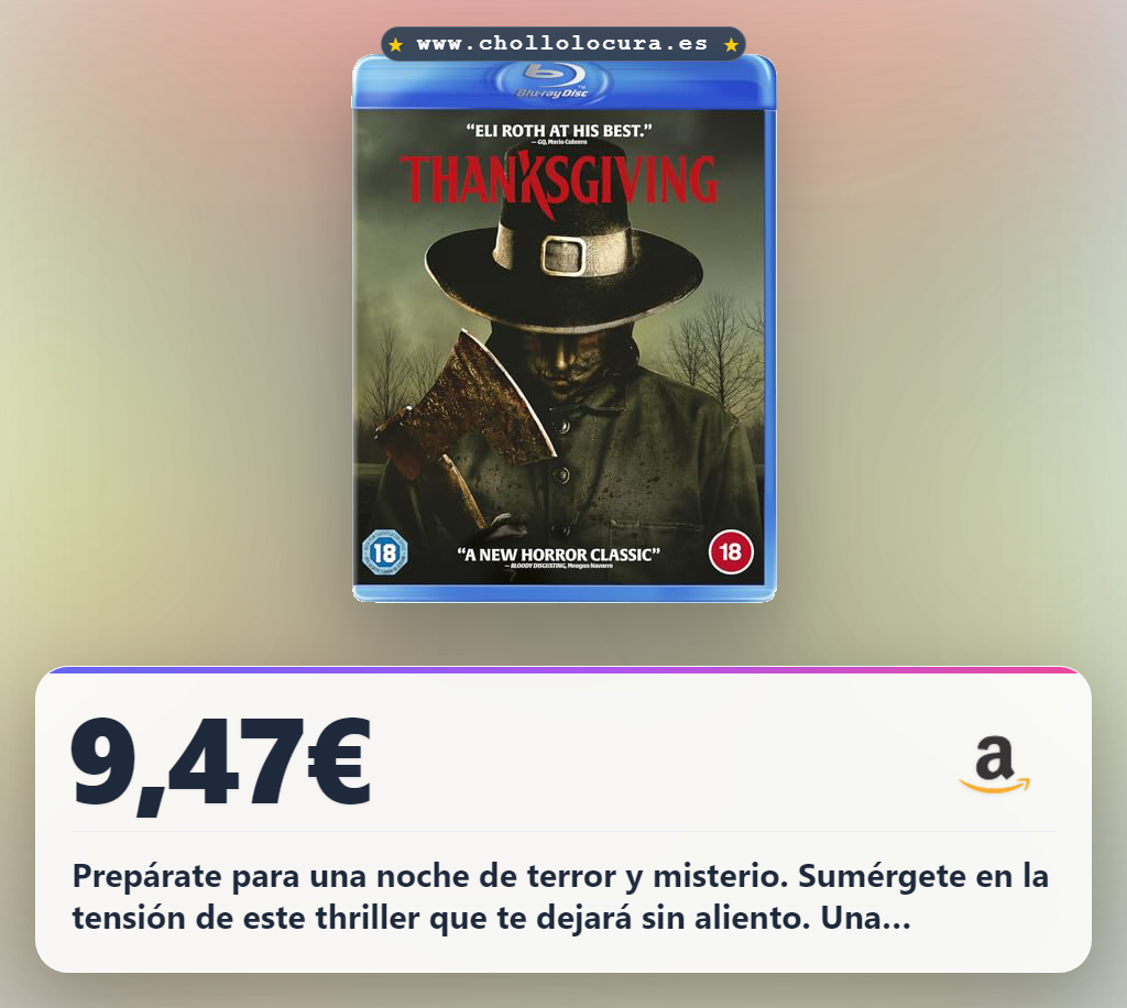 Disfruta de Thanksgiving Blu-ray de terror y misterio. Encuentra este thriller a precio de chollo en oferta histórica