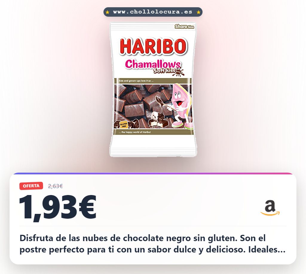 Aprovecha las Nubes de Chocolate Negro sin gluten de HARIBO en oferta histórica
