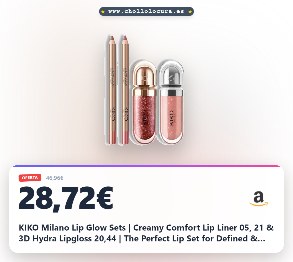 KIKO Milano Lip Glow Sets | Creamy Comfort Lip Liner 05, 21 & 3D Hydra Lipgloss 20,44 | The Perfect Lip Set for Defined & Glossy Lips