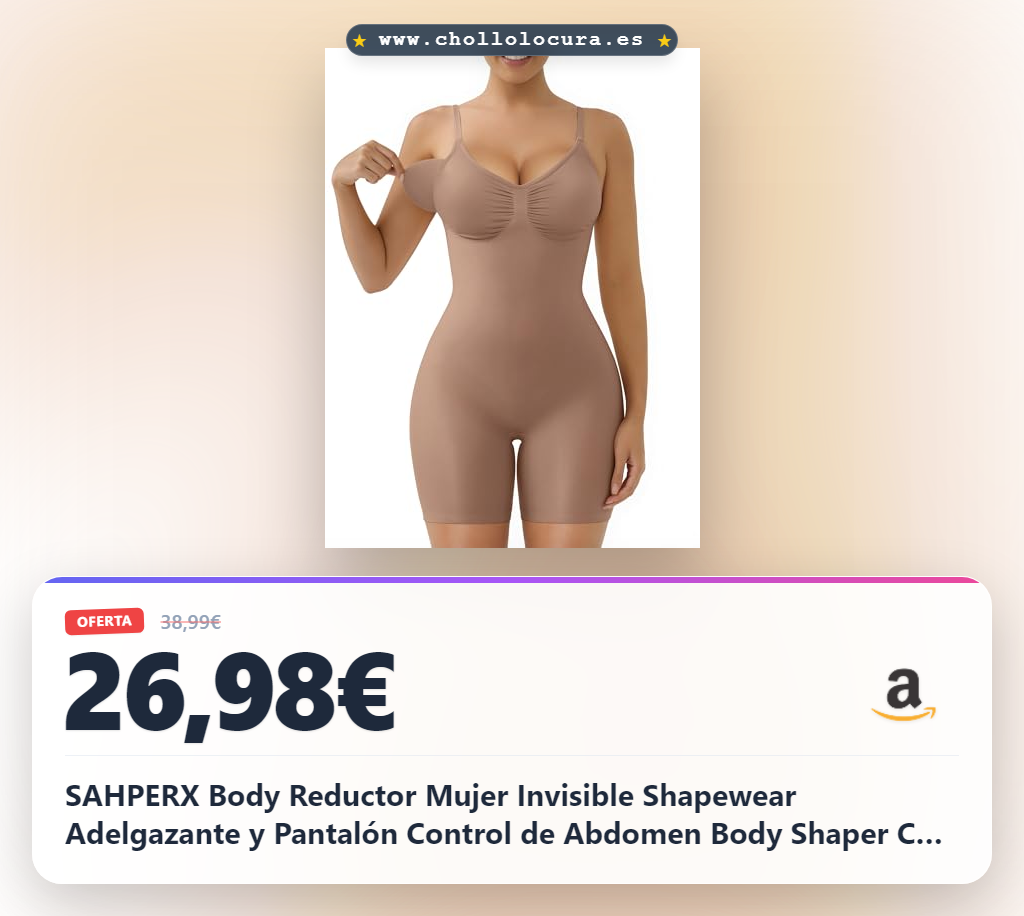 SAHPERX Body Reductor Mujer Invisible Shapewear Adelgazante y Pantalón Control de Abdomen Body Shaper Con Almohadillas Extraíbles, UK-SZ5468-Sienna-S/M