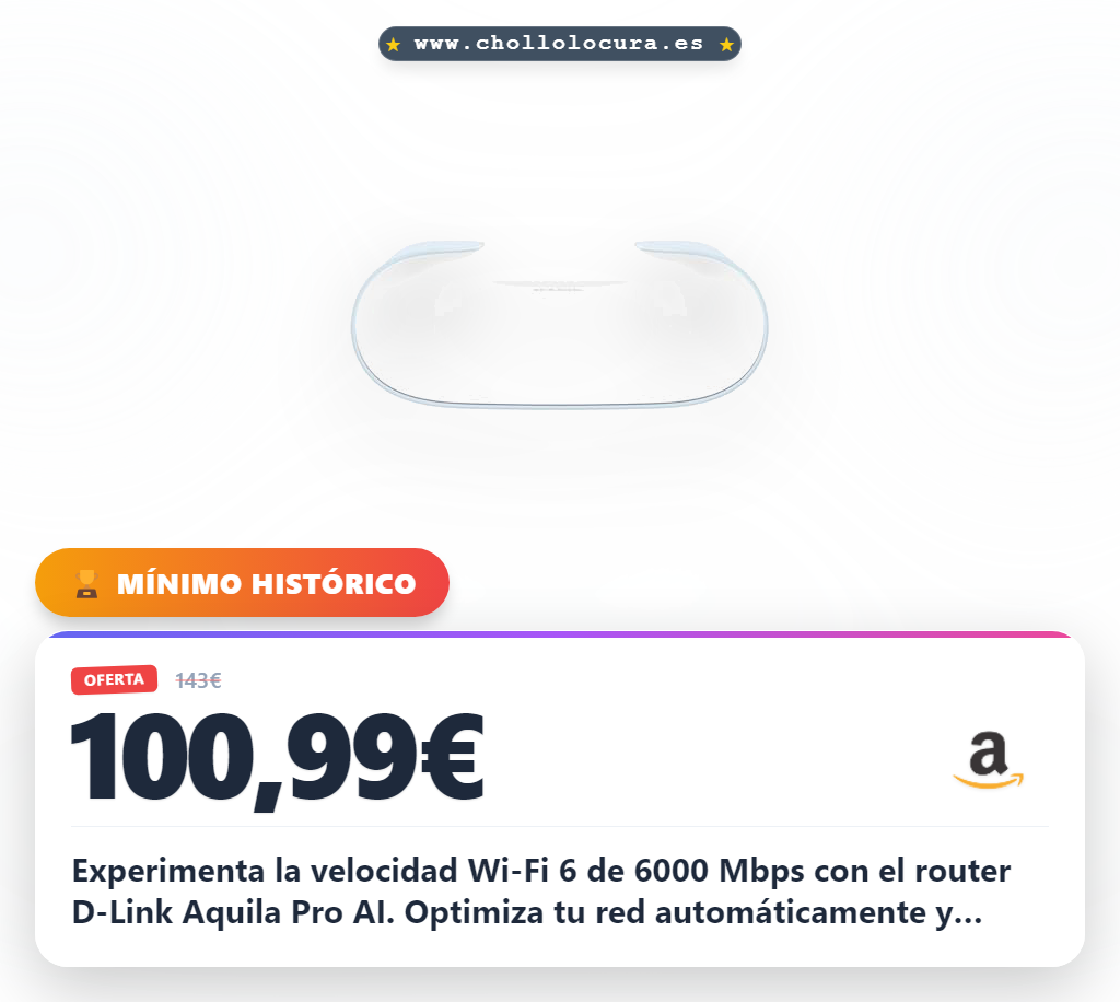 Consigue el router D-Link M60 Aquila Pro AI AX6000 Wi-Fi 6 Mesh con control parental y Alexa