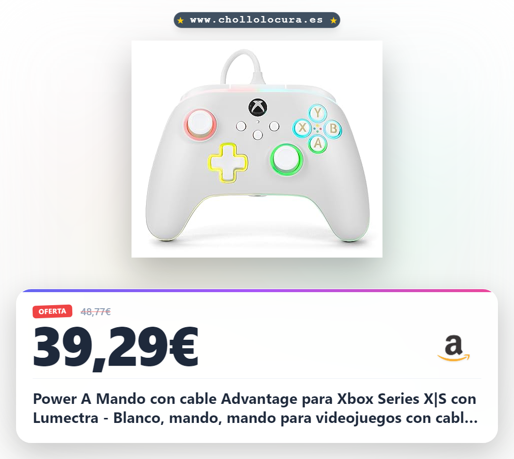 Aprovecha el mando Xbox Series X/S Lumectra con iluminación RGB y gatillos inmersivos al mejor precio