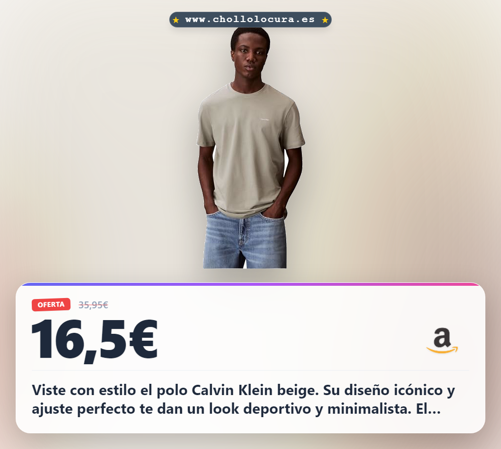 Viste con estilo el polo Calvin Klein beige. Su diseño icónico y ajuste perfecto te dan un look deportivo y minimalista. El tejido de algodón 100% es súper cómodo para el día. Ideal para la oficina o el paseo, una inversión que no te arrepentirás.