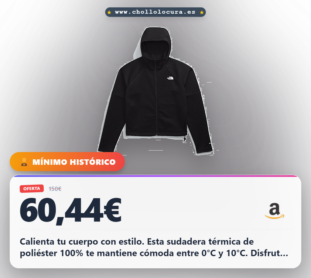 Encuentra la sudadera térmica The North Face XL para mujer y disfruta de un confort increíble a precio de chollo