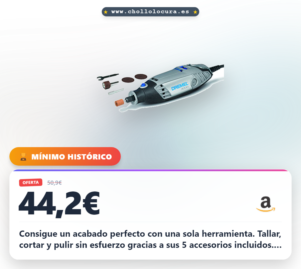 Aprovecha el kit multiherramienta Dremel 3000 para todos tus proyectos de bricolaje al mejor precio