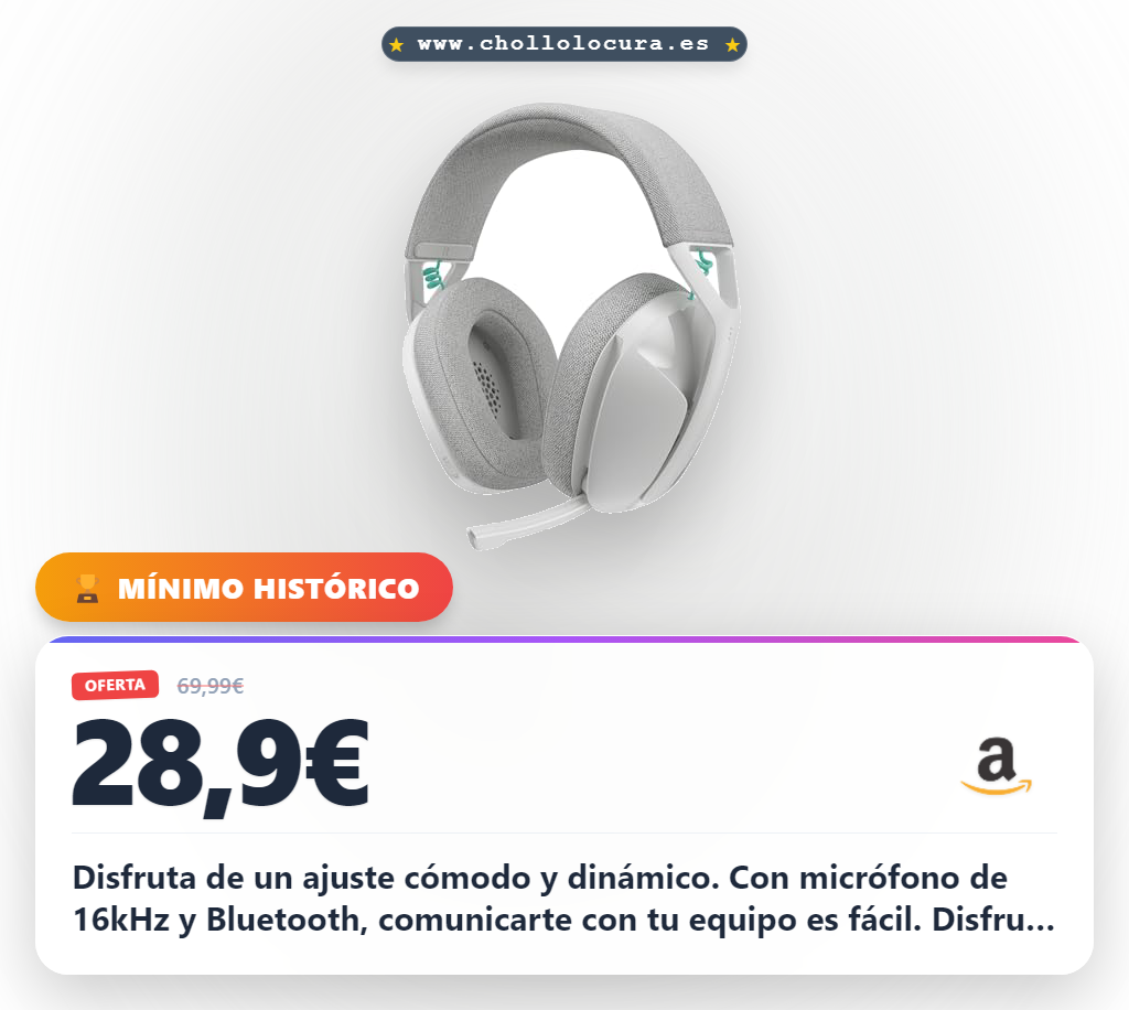 Consigue auriculares inalámbricos Logitech G321 con micrófono 16kHz y Bluetooth para gaming al mejor precio