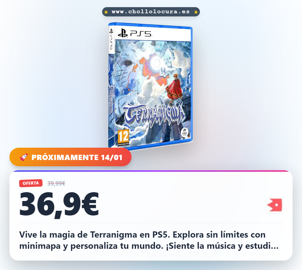 Disfruta de Terranigma PS5: minimapa, música personalizada y exploración fluida al mejor precio de chollo.