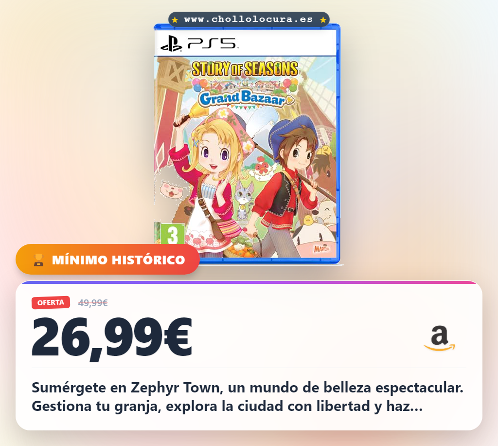 Aprovecha Story of Seasons: Grand Bazaar para PS5 con gráficos espectaculares y una vida acogedora