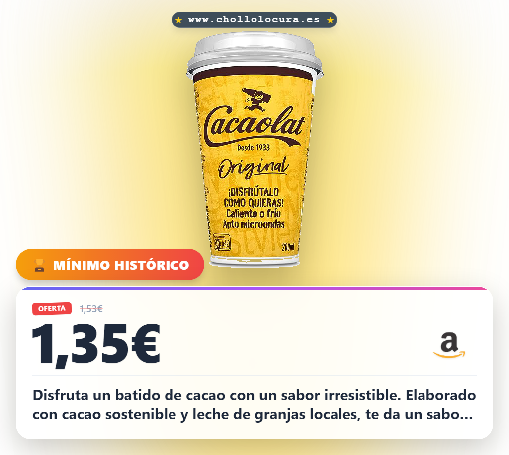 Aprovecha el batido de cacao sin gluten con leche de granja local y cacao sostenible.