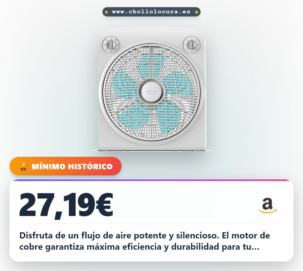 Aprovecha el Ventilador de Suelo Cecotec EnergySilence con motor de cobre y 3 velocidades en oferta histórica