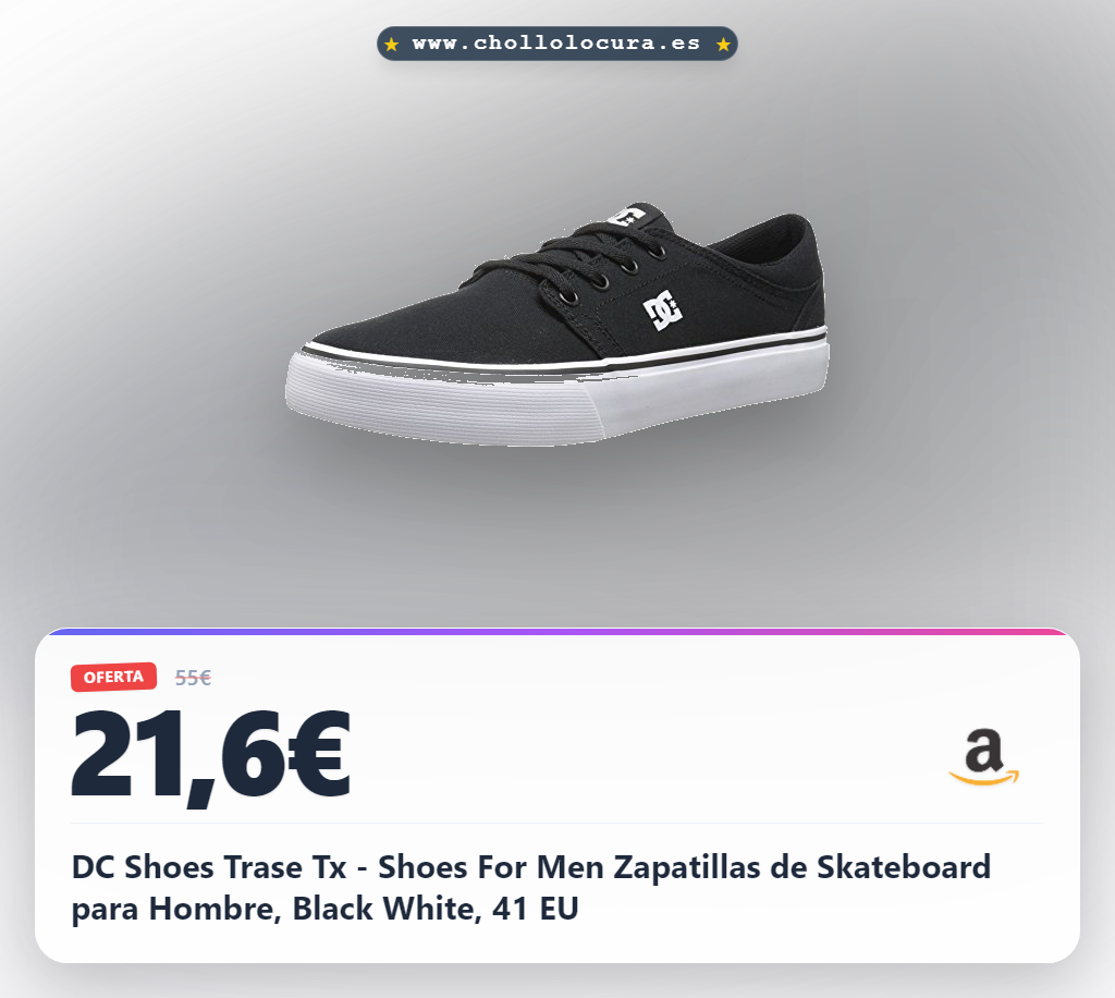 DC Shoes Trase Tx - Shoes For Men Zapatillas de Skateboard para Hombre, Black White, 41 EU