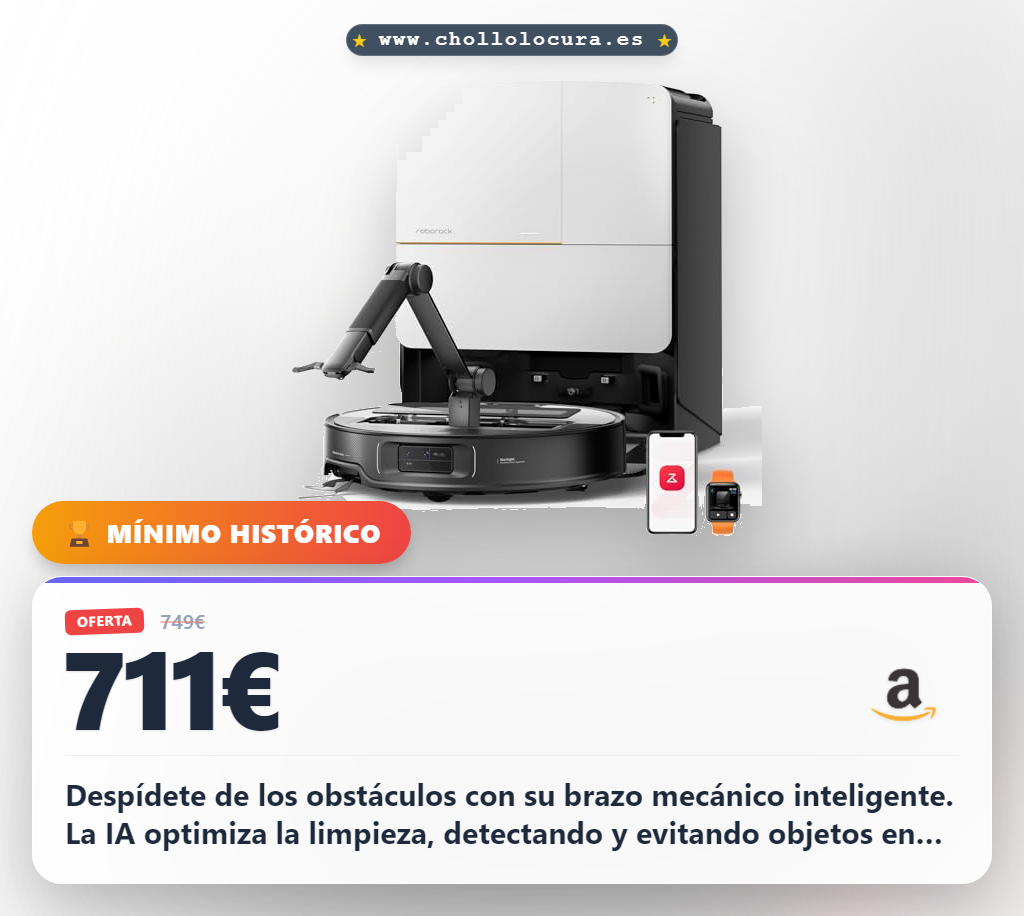 Aprovecha el robot aspirador Saros Z70 con brazo mecánico IA y succión 22000 Pa en oferta histórica