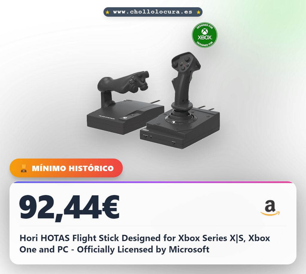 Hori HOTAS Flight Stick Designed for Xbox Series X|S, Xbox One and PC - Officially Licensed by Microsoft
