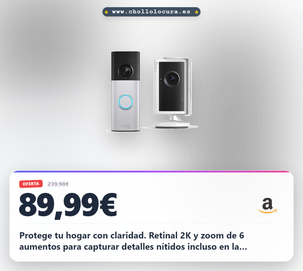 Obtén el Ring Video Doorbell Plus 2K con zoom y batería recargable al mejor precio de oferta