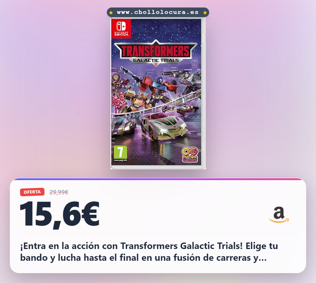 Aprovecha Transformers Galactic Trials para Nintendo Switch: Lucha y compite en frenética fusión de carreras y combate