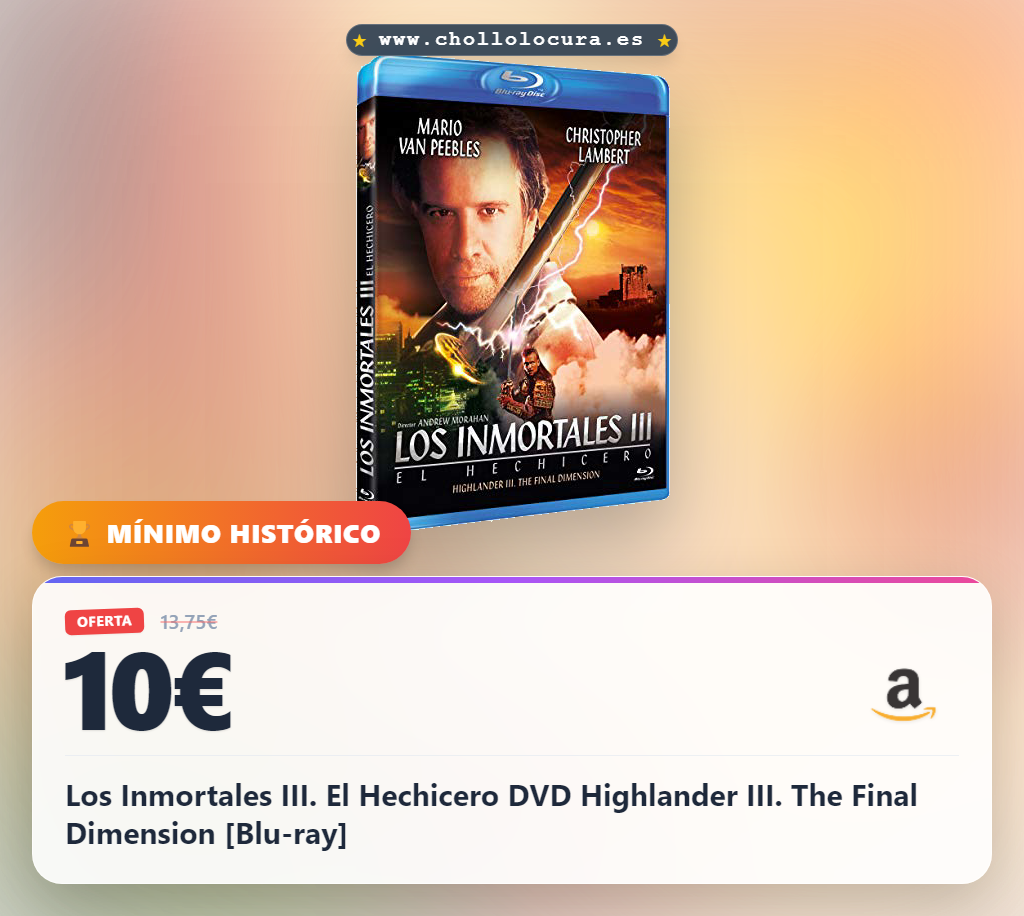 Los Inmortales III. El Hechicero DVD Highlander III. The Final Dimension [Blu-ray]