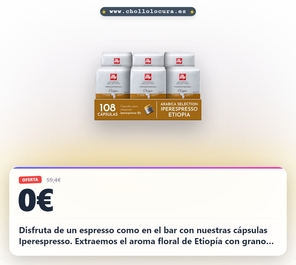 Consigue las cápsulas Illy Iperespresso Arabica Selection Etiopía con aroma floral a precio de chollo al mejor precio del año al instante.