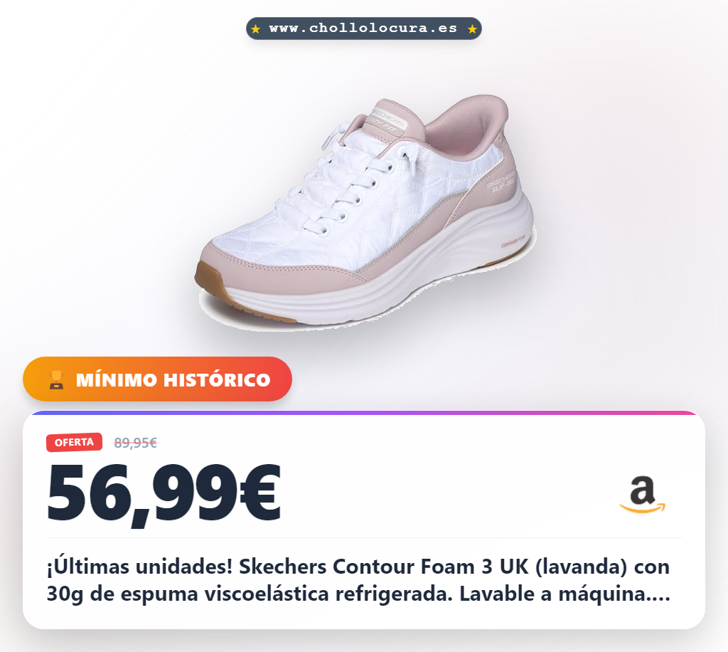 Skechers Tenis Contour Foam para Mujer, Color Lavanda, 3 UK