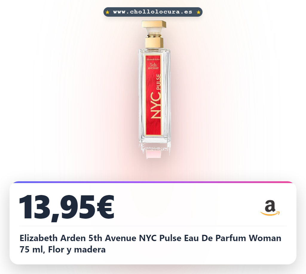 Elizabeth Arden 5th Avenue NYC Pulse Eau De Parfum Woman 75 ml, Flor y madera