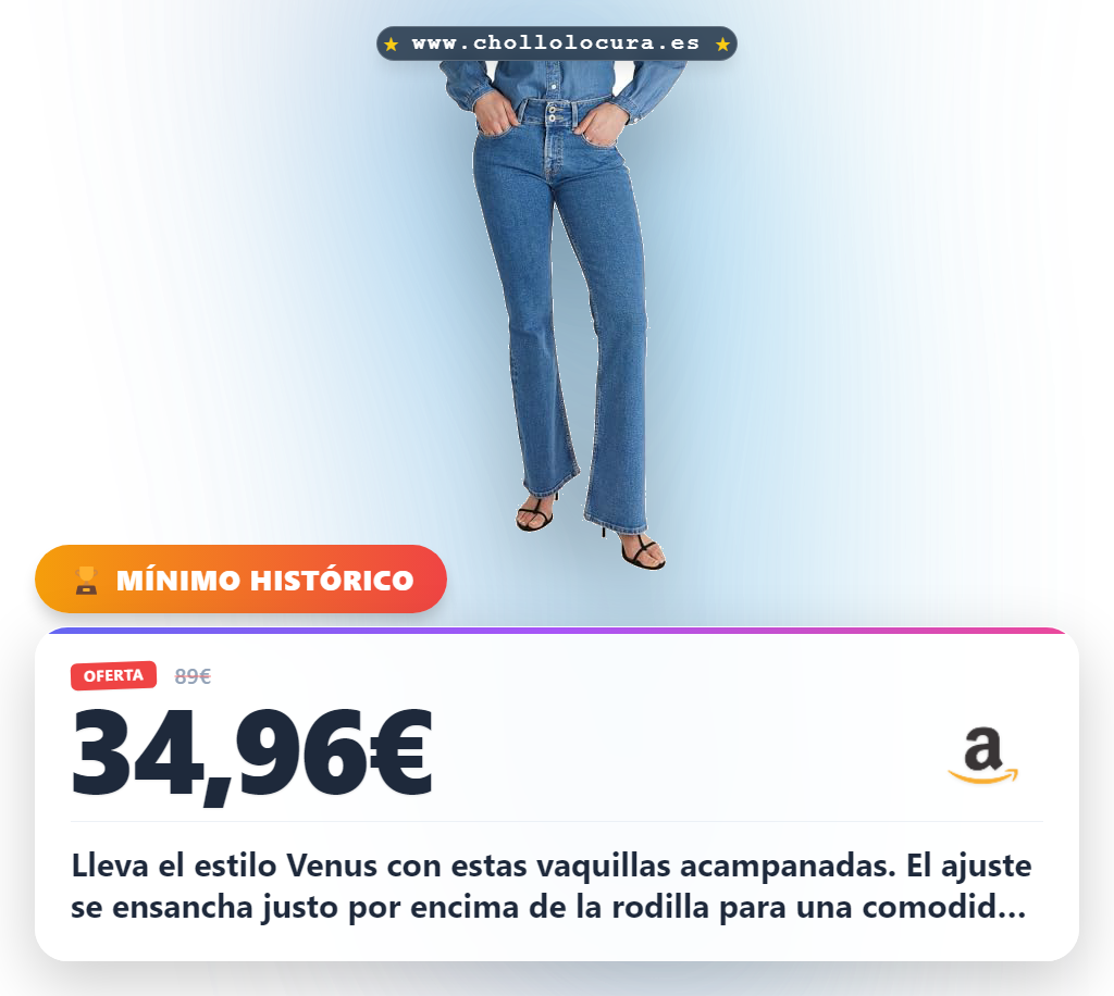 Consigue los jeans Pepe Jeans Acampanados MW Venus en denim elástico azul claro al mejor precio