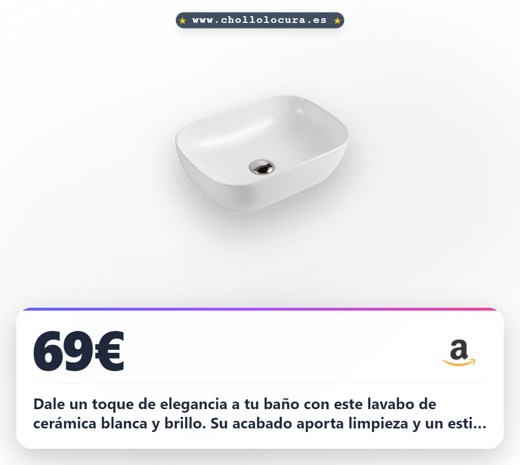 Aprovecha el lavabo sobre encimera Pitarch de cerámica blanca y forma redondeada para tu baño.