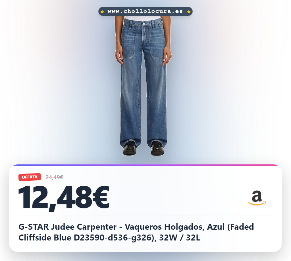 Consigue los vaqueros holgados G-Star Judee Carpenter azul con cintura baja al mejor precio