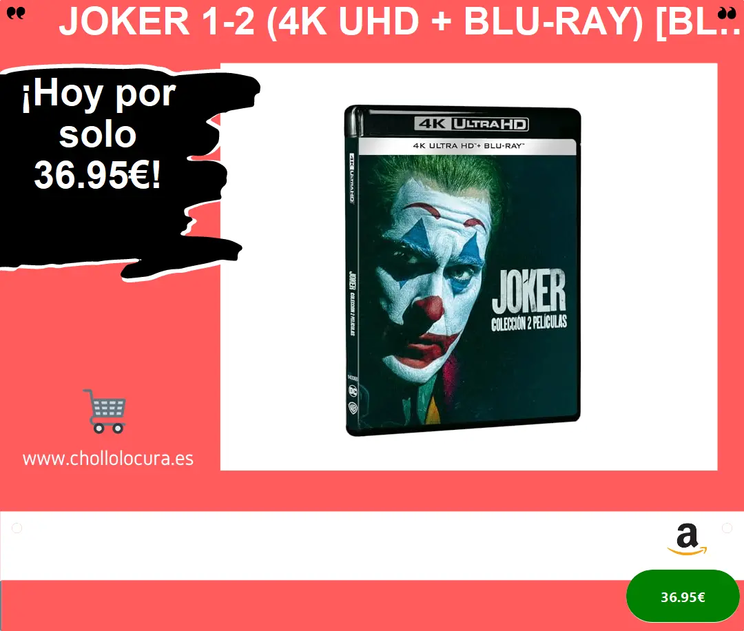 Oferta de cine: Joker 1-2 en 4K UHD + Blu-ray ¡Alto déficit!