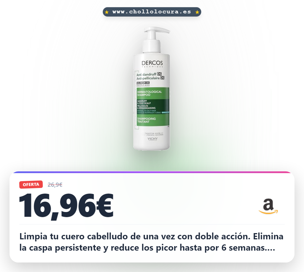 Aprovecha el champú Vichy Anticaspa doble acción para eliminar la caspa y los picorosos en oferta