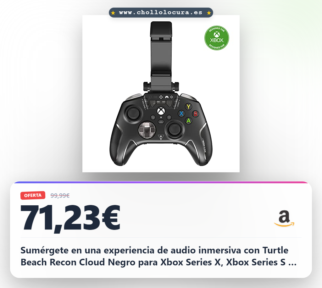 Aprovecho el mando Turtle Beach Recon Cloud para Xbox Series X y One con sonido inmersivo