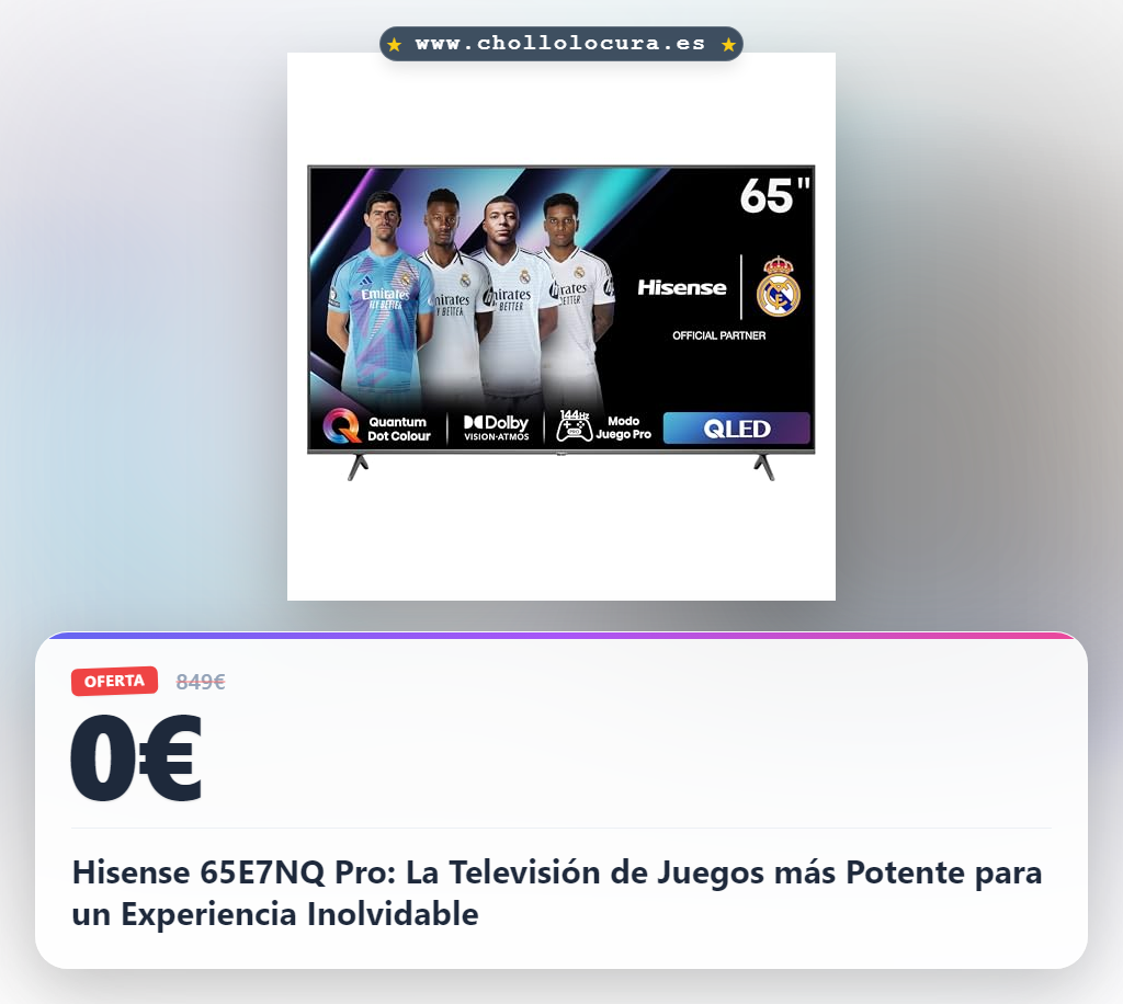 Hisense 65E7NQ Pro: La Televisión de Juegos más Potente para un Experiencia Inolvidable